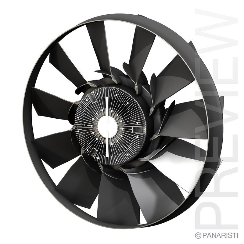 engine cooling fan 3d model